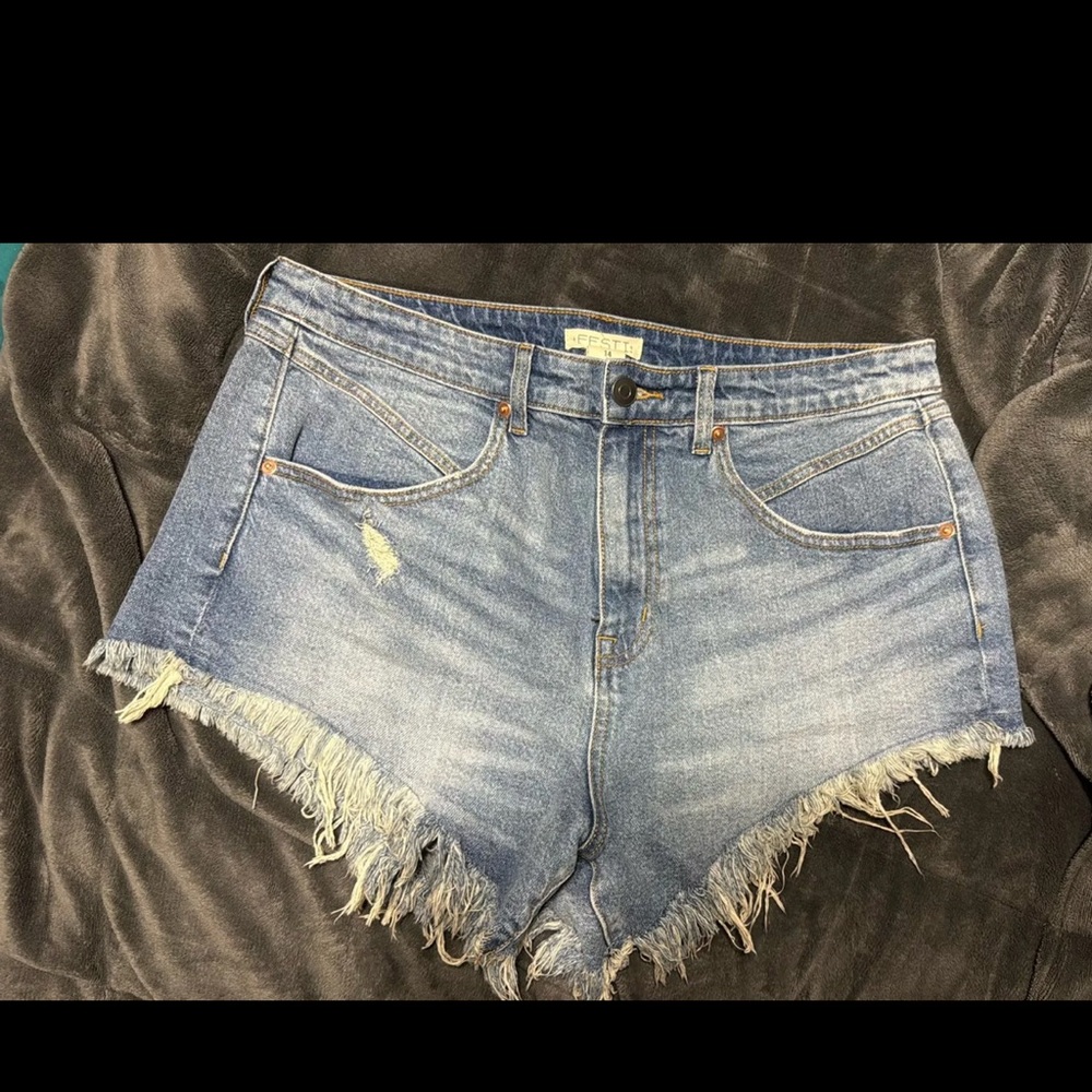 Torrid Blue Distressed Jean Shorts